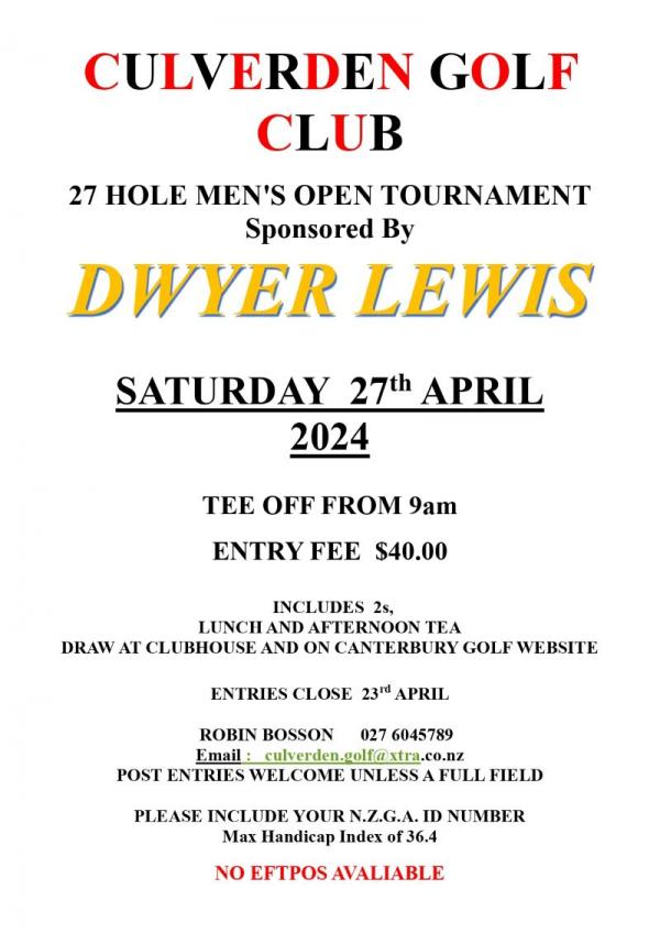 Culverden Mens Open