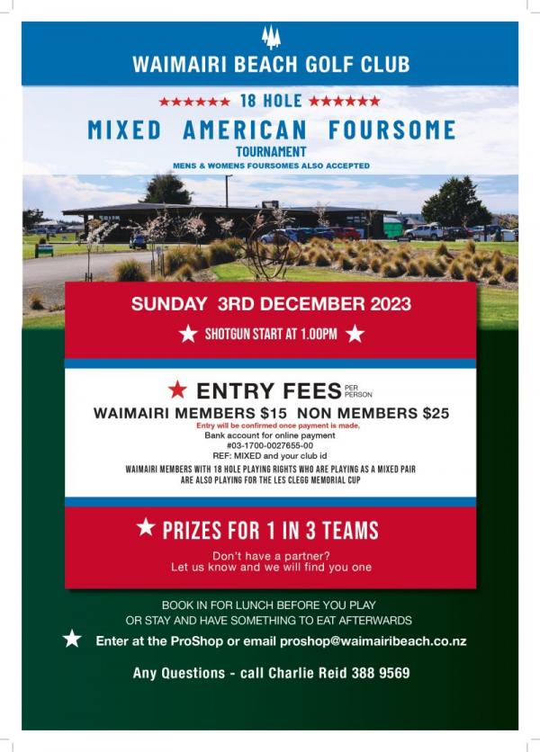 Waimairi Beach American Foursomes2